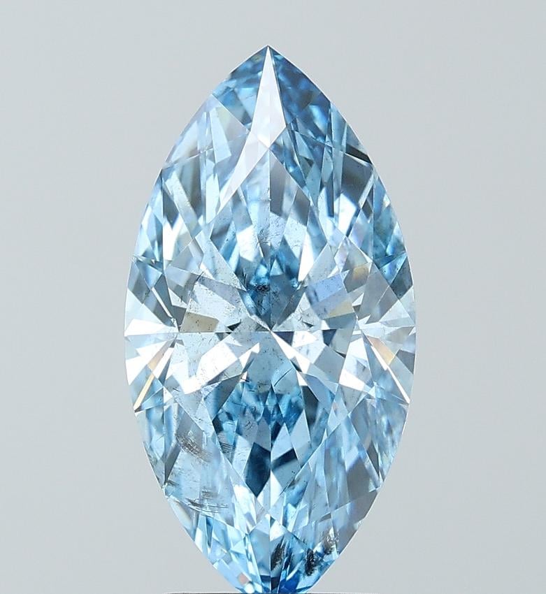 3.09 Ct. Fancy Vivid Blue Marquise Lab Grown Diamond