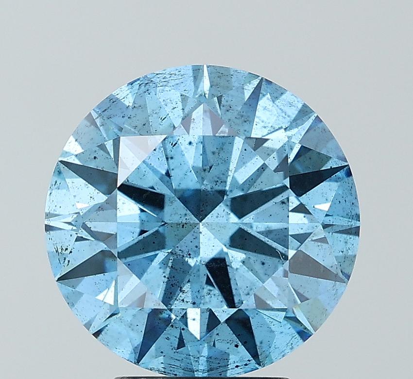 4.30 Ct. Fancy Vivid Blue Round Lab Grown Diamond