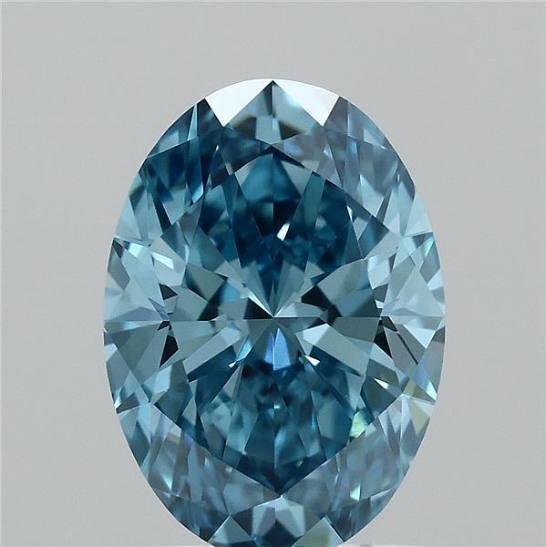 1.57 Ct. Fancy Vivid Blue Oval Lab Grown Diamond