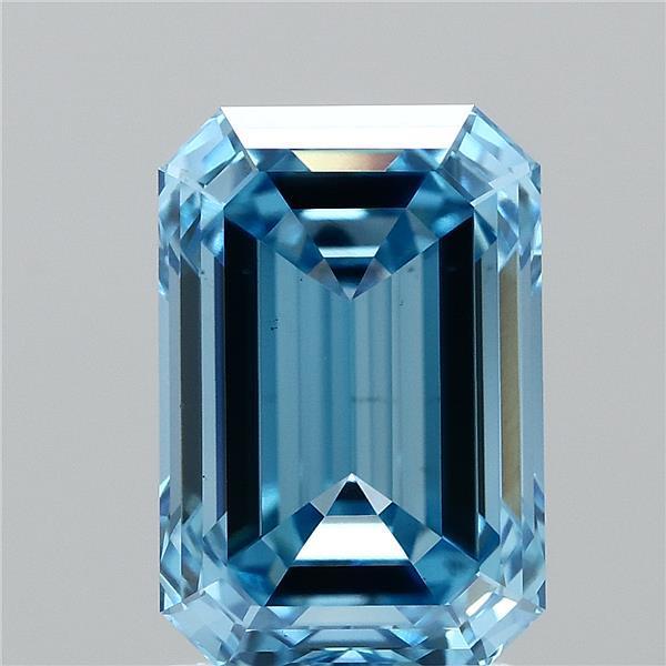 2.55 Ct. Fancy Vivid Blue Emerald Lab Grown Diamond
