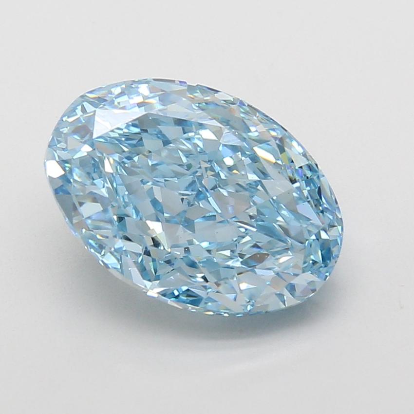 5.06 Ct. Fancy Vivid Blue Oval Lab Grown Diamond