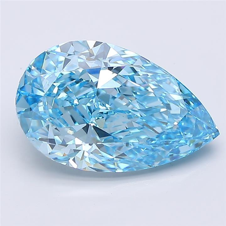 5.02 Ct. Fancy Vivid  Blue Pear Lab Grown Diamond