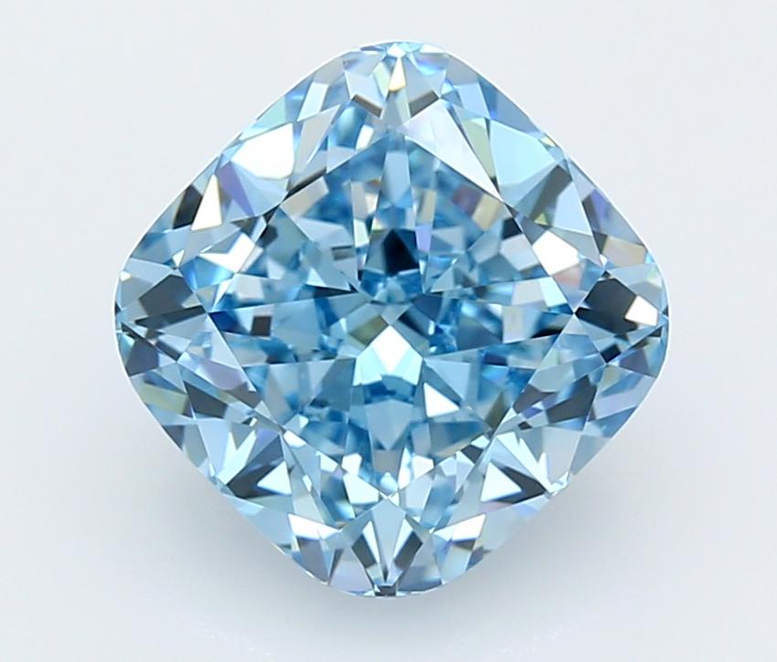 5.02 Ct. Fancy Vivid  Blue Cushion Lab Grown Diamond
