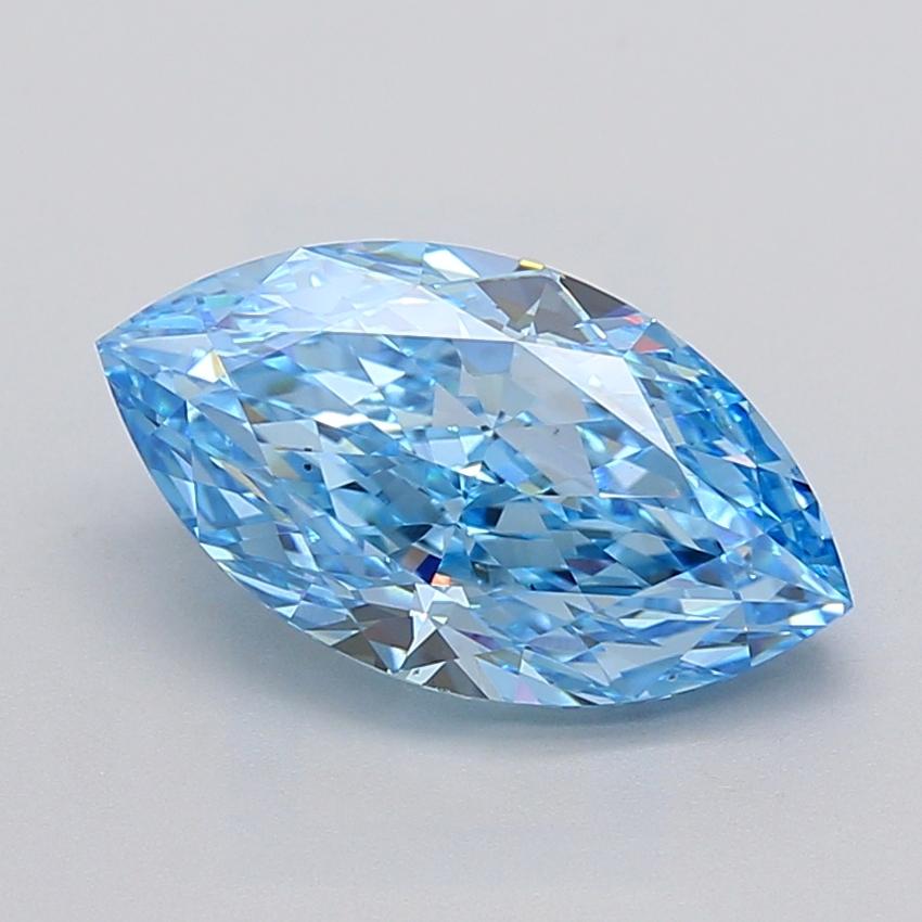 3.63 Ct. Fancy Vivid  Blue Marquise Lab Grown Diamond