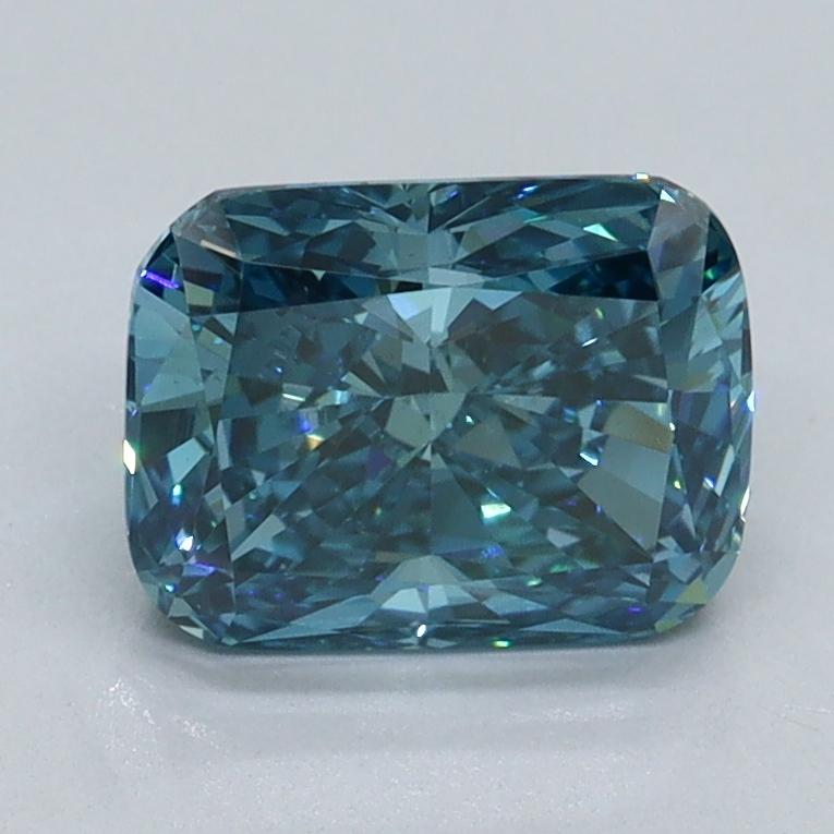 1.55 Ct. Fancy Vivid Blue Cushion Lab Grown Diamond
