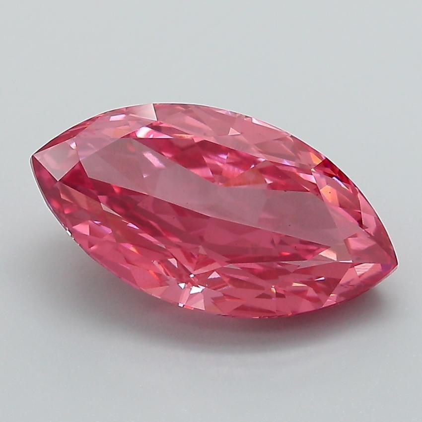 3.33 Ct. Fancy Vivid Reddish Pink Marquise Lab Grown Diamond