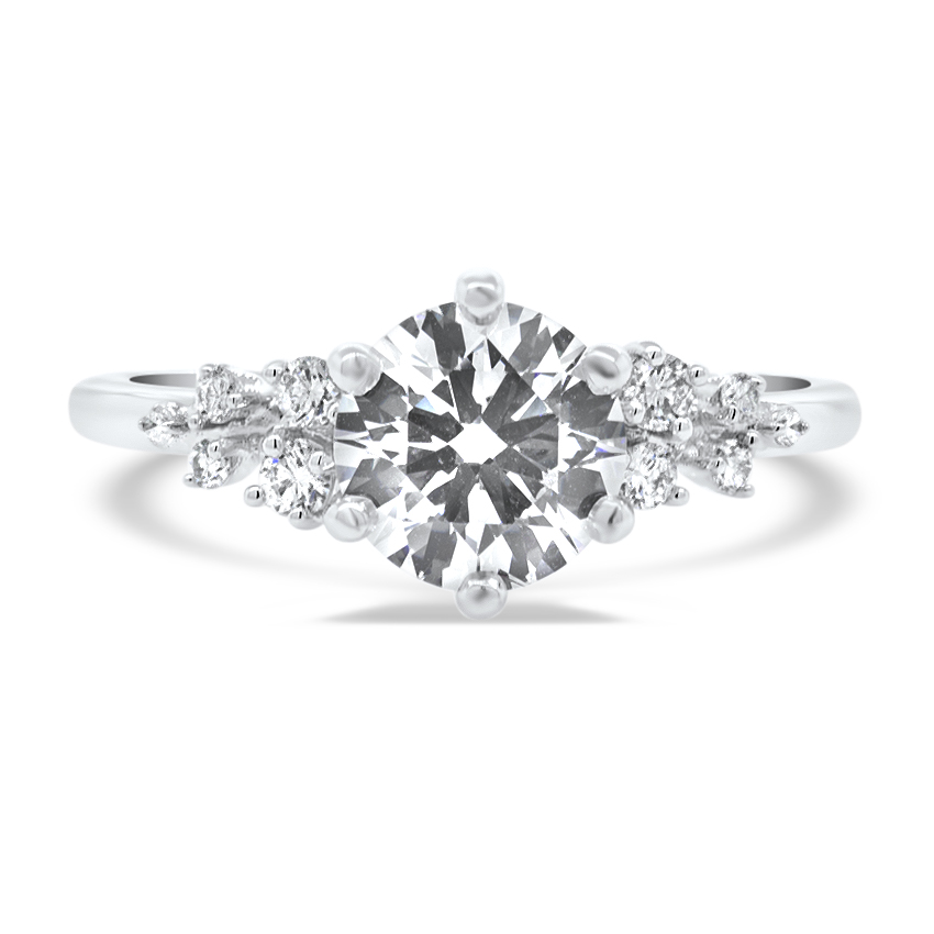 Custom Six Prong Round Diamond Ring
