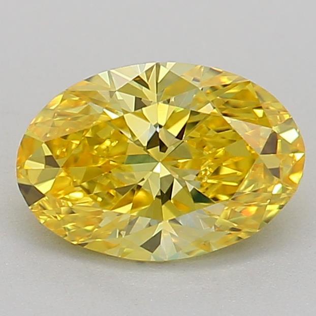 0.54 Ct. Fancy Vivid Yellow Oval Lab Grown Diamond