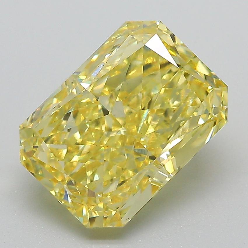 4.14 Ct. Fancy Vivid Yellow Radiant Lab Grown Diamond