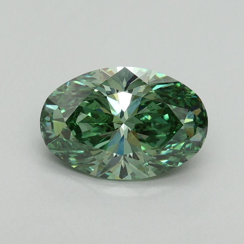 2.09 Ct. Fancy Vivid Green Oval Lab Grown Diamond