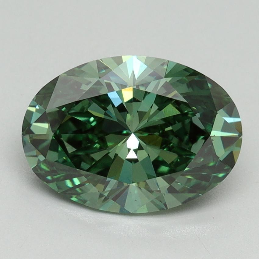 2.13 Ct. Fancy Vivid Green Oval Lab Grown Diamond
