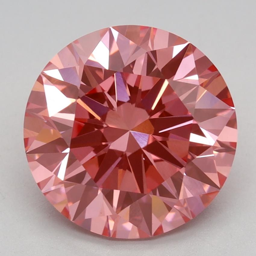 3.06 Ct. Fancy Vivid Pink Round Lab Grown Diamond
