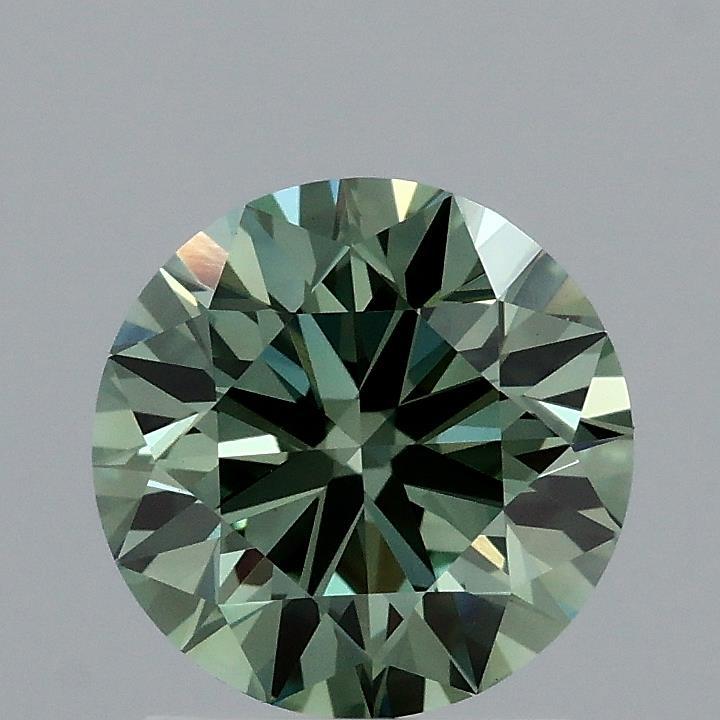 1.52 Ct. Fancy Vivid Green Round Lab Grown Diamond