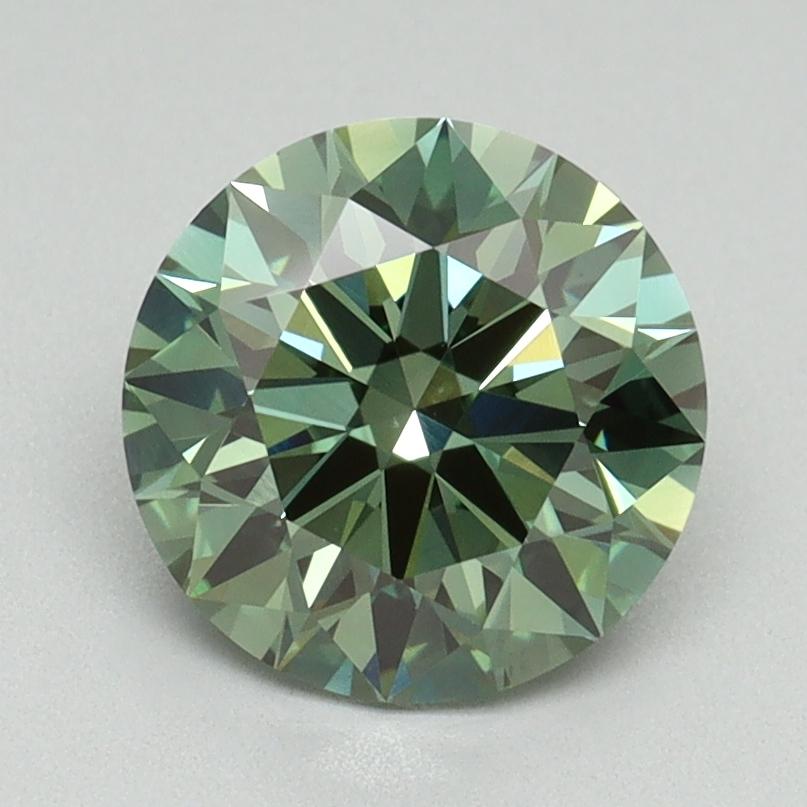 1.77 Ct. Fancy Vivid Green Round Lab Grown Diamond