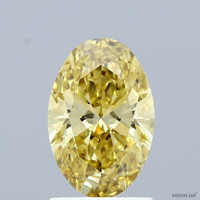 1.05 Ct. Fancy Intense Yellow Oval Lab Grown Diamond