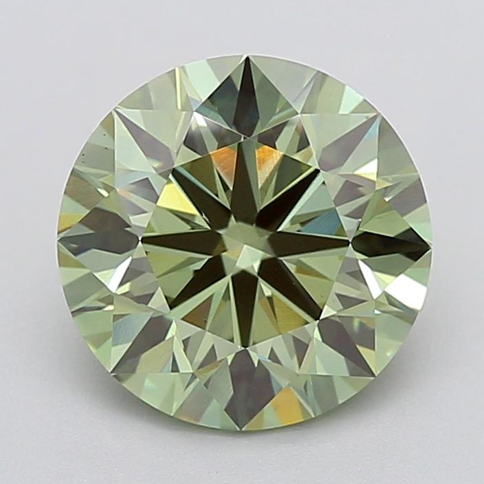 2.93 Ct. Fancy Vivid  Green Round Lab Grown Diamond