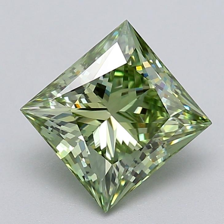 2.00 Ct. Fancy Vivid  Green Princess Lab Grown Diamond