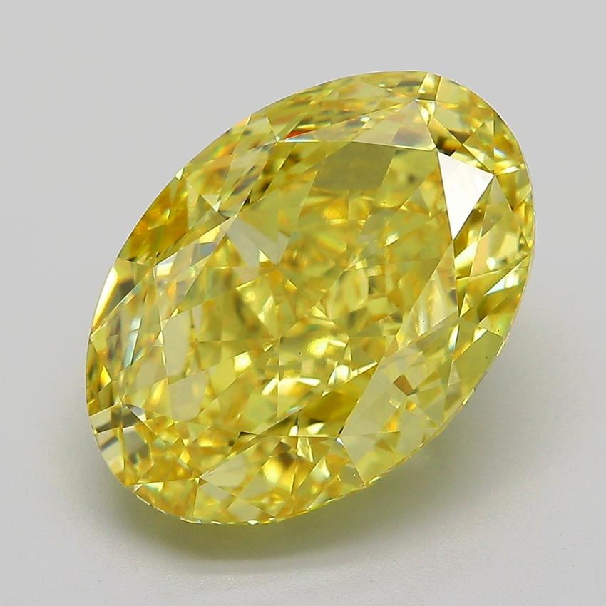 8.09 Ct. Fancy Vivid Yellow Oval Lab Grown Diamond
