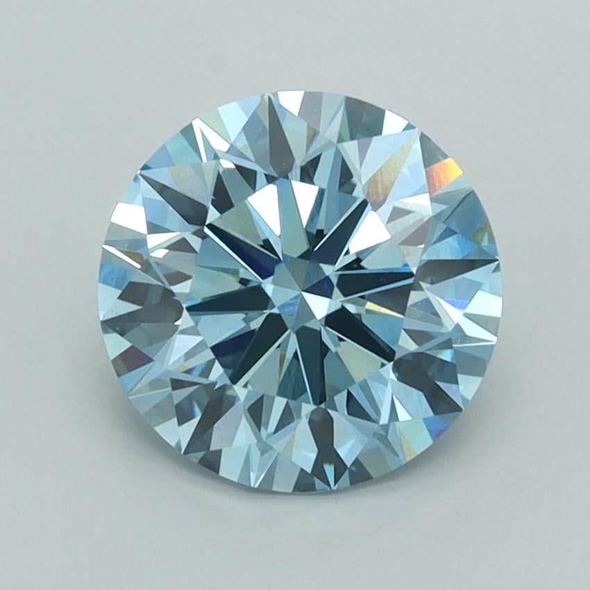 2.01 Ct. Fancy Vivid  Blue Round Lab Grown Diamond