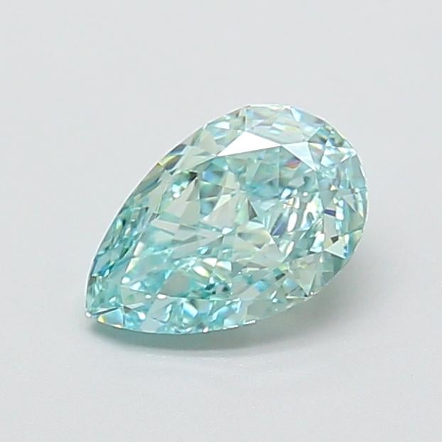 1.02 Ct. Fancy Vivid Green Blue Pear Lab Grown Diamond