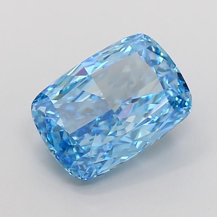 3.73 Ct. Fancy Vivid Blue Cushion Lab Grown Diamond
