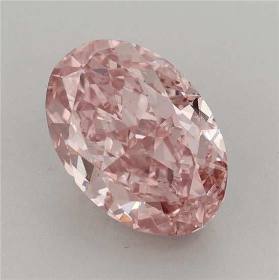 3.57 Ct. Fancy Vivid Pink Oval Lab Grown Diamond