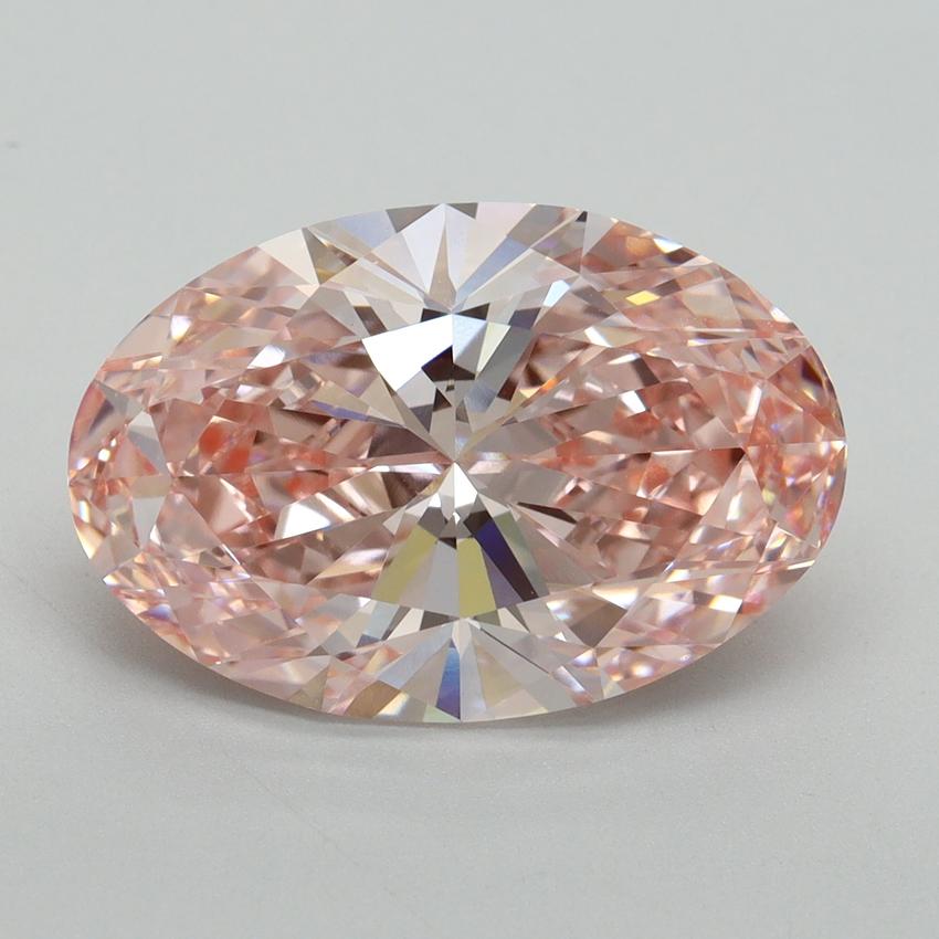 6.14 Ct. Fancy Vivid Pink Oval Lab Grown Diamond