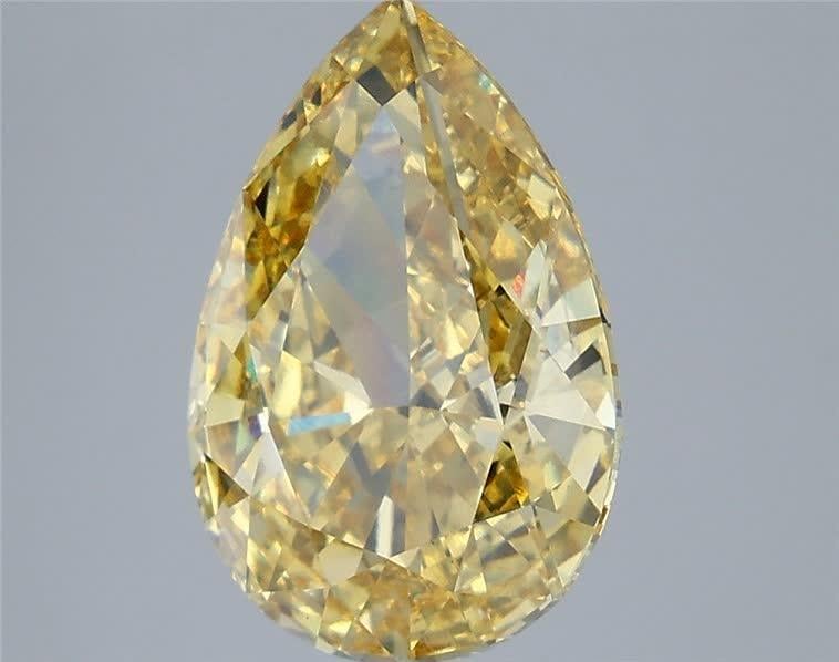 5.04 Ct. Fancy Vivid Yellow Pear Lab Grown Diamond