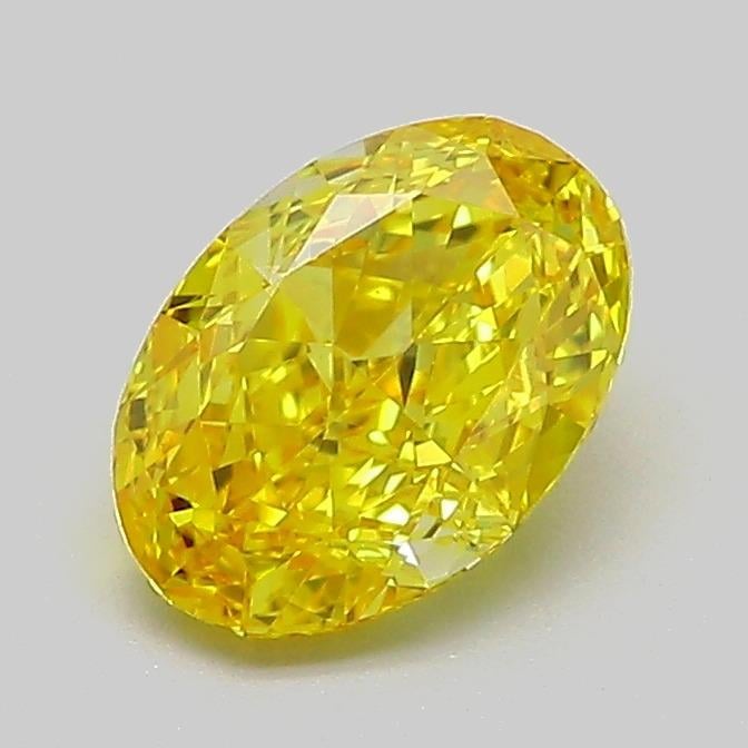 1.06 Ct. Fancy Vivid  Yellow Oval Lab Grown Diamond