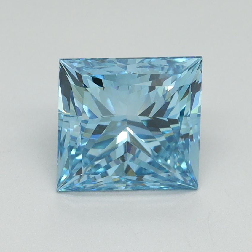 2.80 Ct. Fancy Vivid Blue Princess Lab Grown Diamond