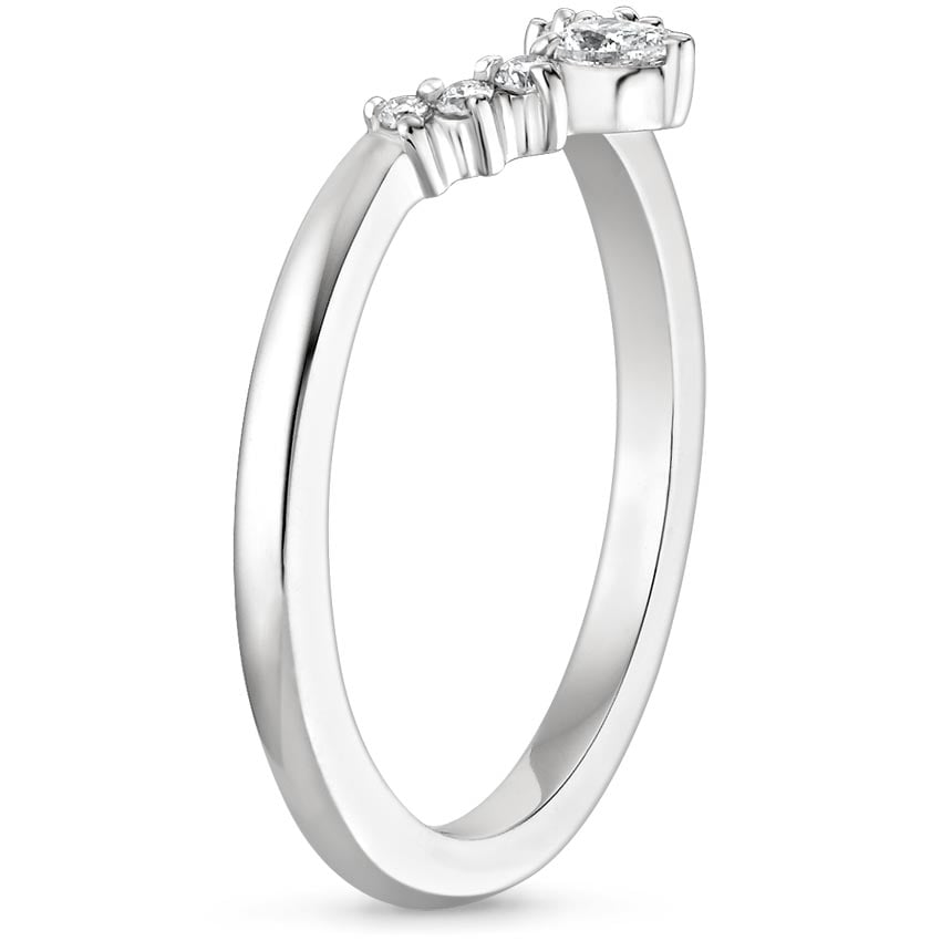 Platinum Lunette Diamond Ring, large side view