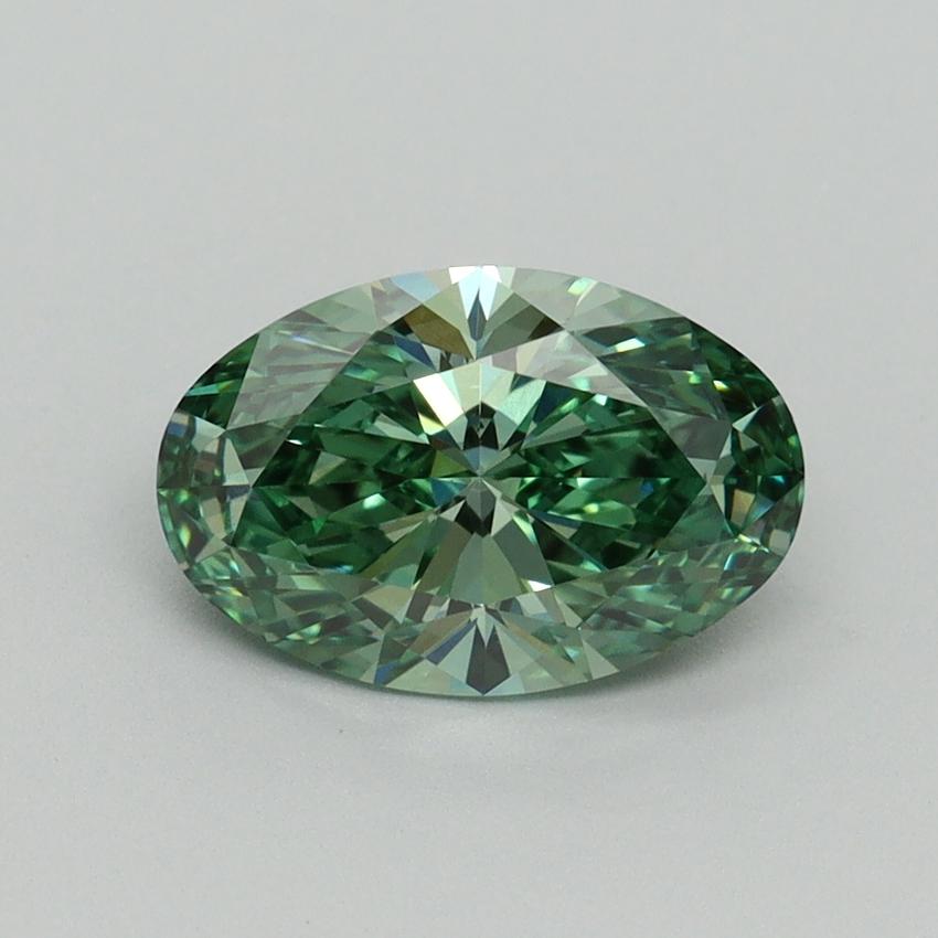 1.62 Ct. Fancy Vivid Green Oval Lab Grown Diamond