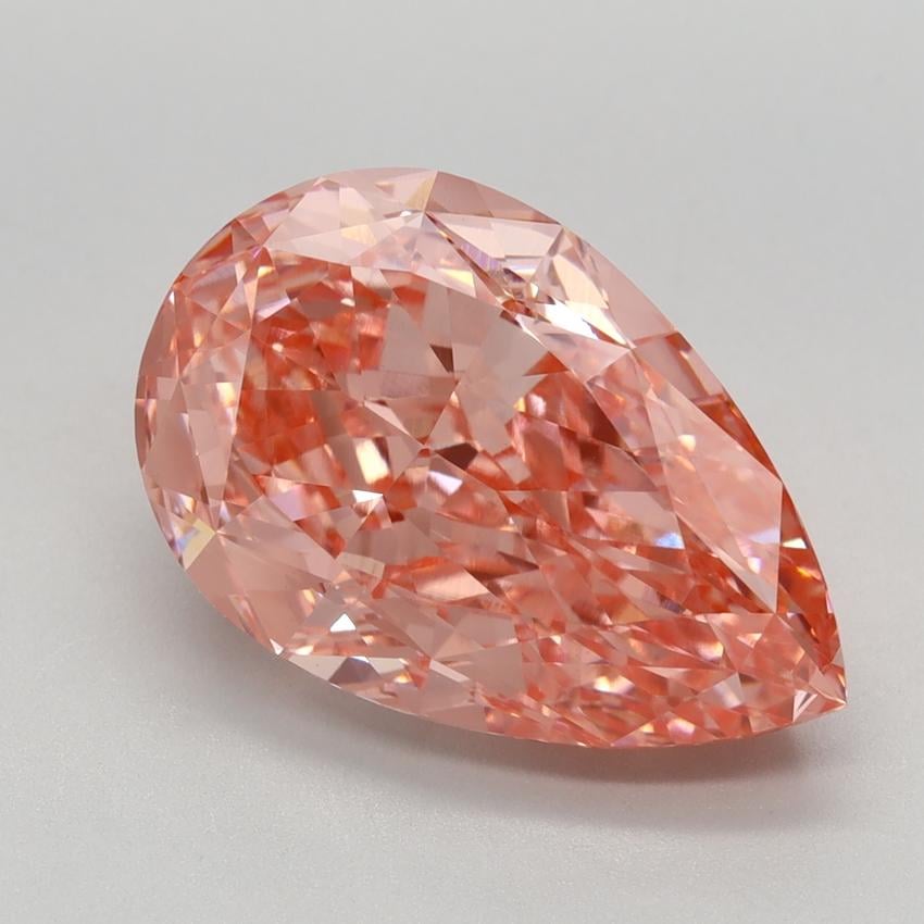 5.24 Ct. Fancy Vivid Pink Pear Lab Grown Diamond