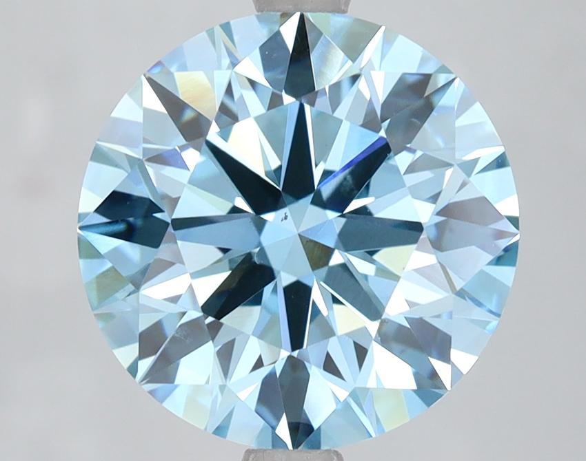 4.62 Ct. Fancy Vivid Blue Round Lab Grown Diamond