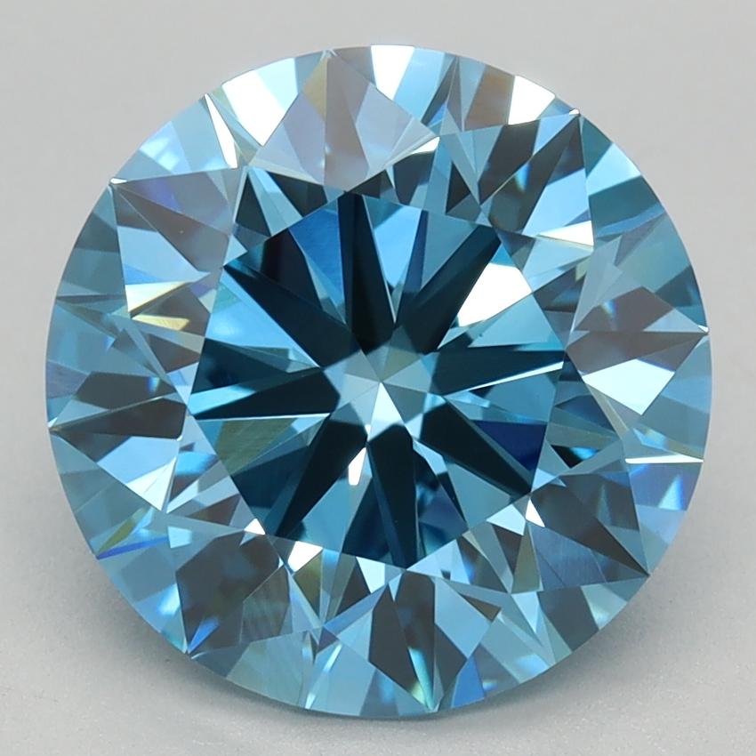 3.09 Ct. Fancy Vivid Blue Round Lab Grown Diamond
