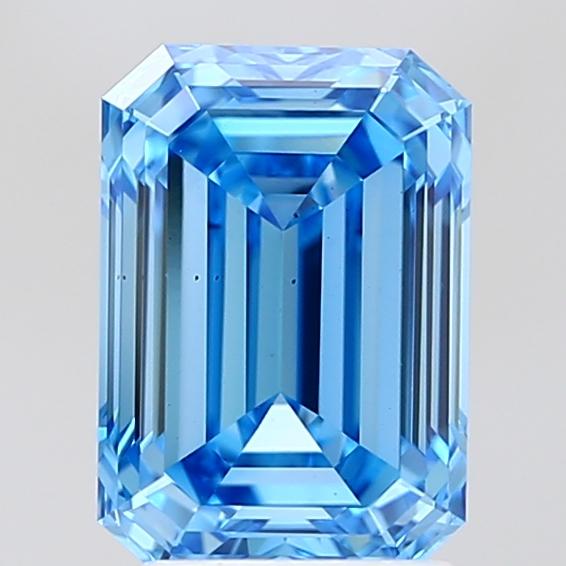 2.58 Ct. Fancy Vivid Blue Emerald Lab Grown Diamond