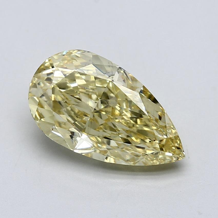 5.07 Ct. Fancy Vivid  Yellow Pear Lab Grown Diamond