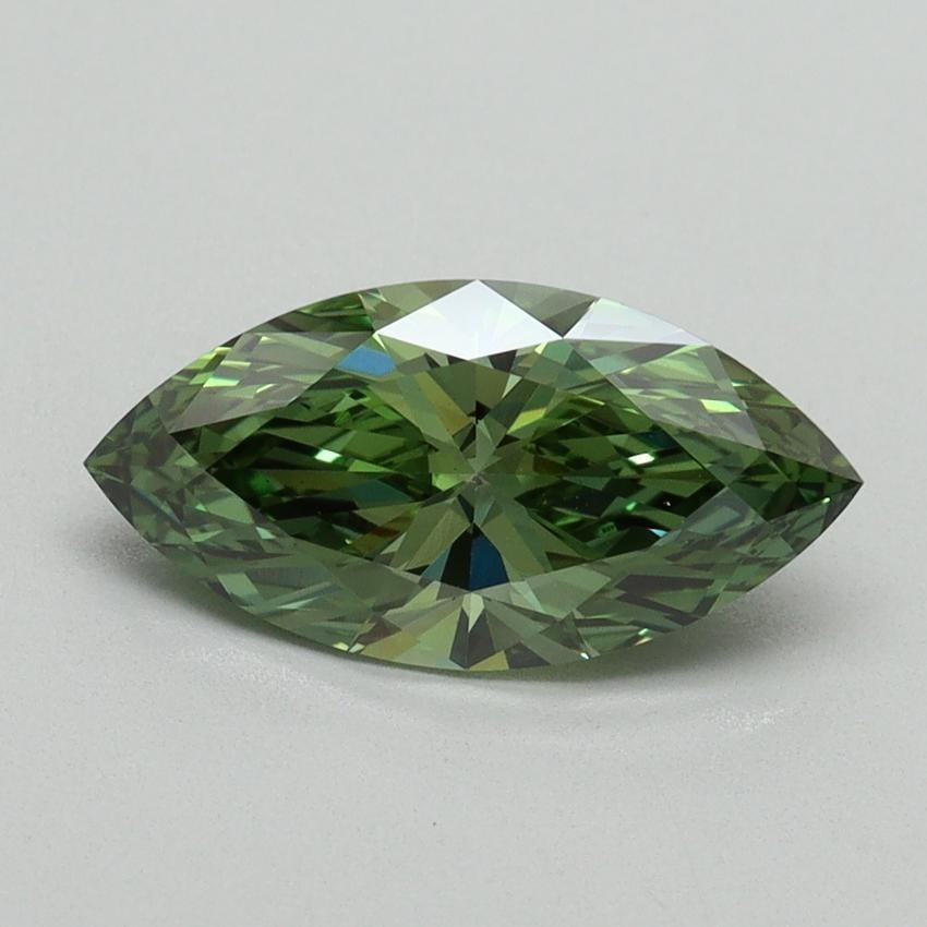 1.51 Ct. Fancy Vivid Green Marquise Lab Grown Diamond