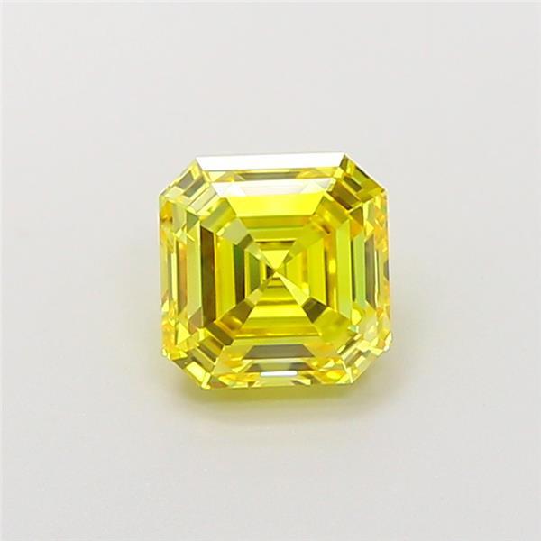 1.29 Ct. Fancy Vivid  Yellow Asscher Lab Grown Diamond
