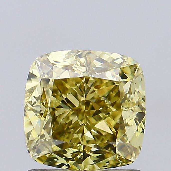 1.32 Ct. Fancy Intense  Yellow Cushion Lab Grown Diamond
