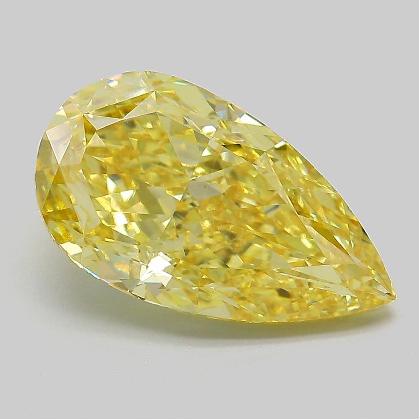 5.14 Ct. Fancy Intense  Yellow Pear Lab Grown Diamond