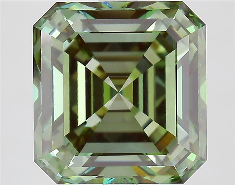 5.02 Ct. Fancy Vivid  Green Asscher Lab Grown Diamond