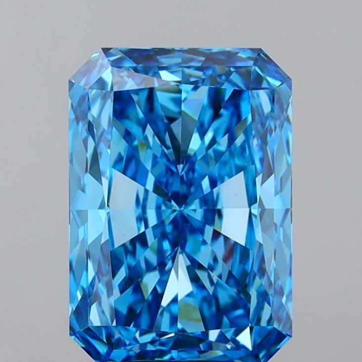7.05 Ct. Fancy Vivid Blue Radiant Lab Grown Diamond