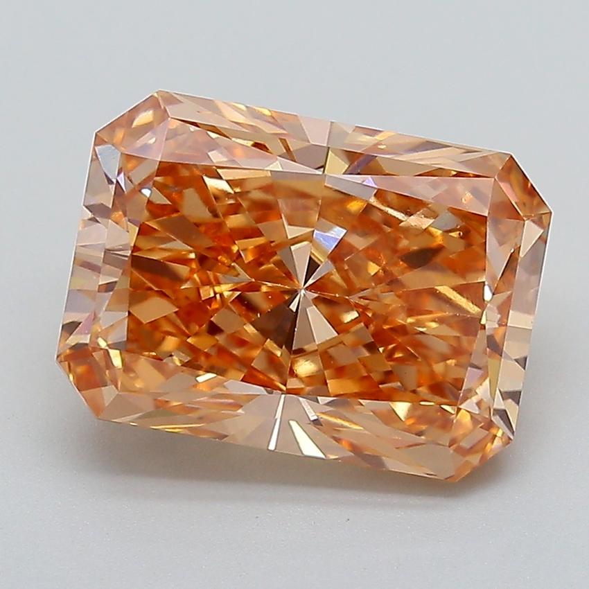 5.01 Ct. Fancy Intense Pinkish Orange Radiant Lab Grown Diamond