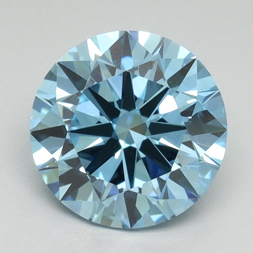 2.29 Ct. Fancy Vivid Blue Round Lab Grown Diamond