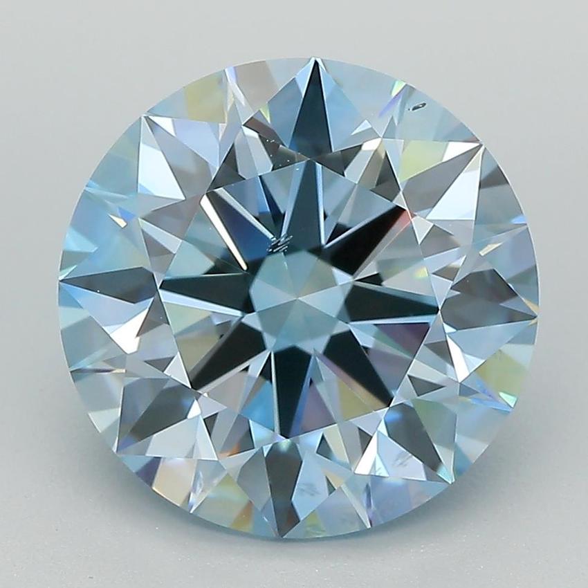 4.54 Ct. Fancy Intense Blue Round Lab Grown Diamond