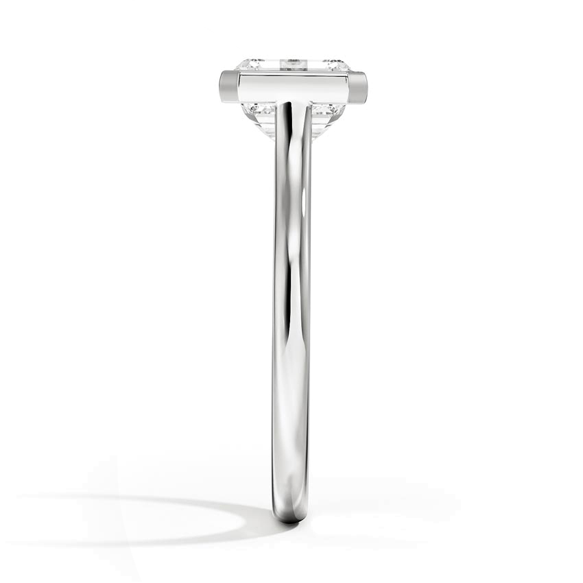 18K White Gold Luna East-West Bezel Solitaire Ring