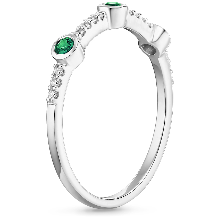 Adley Lab Created Emerald and Diamond Ring in Platinum