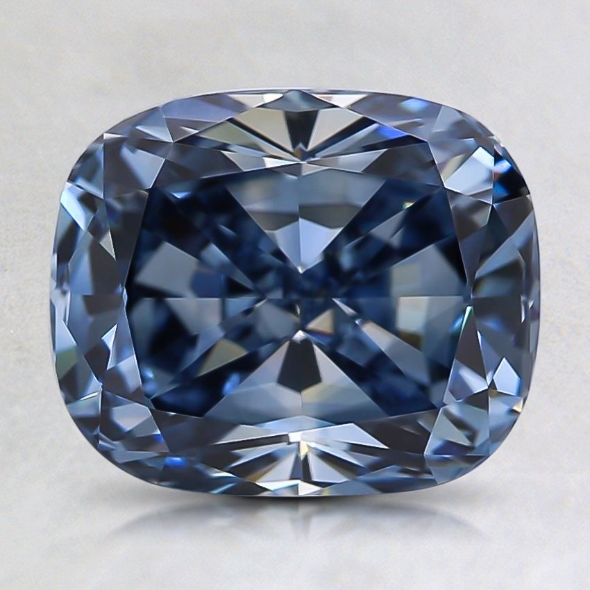 2.44 Ct. Fancy Intense Blue Cushion Lab Grown Diamond