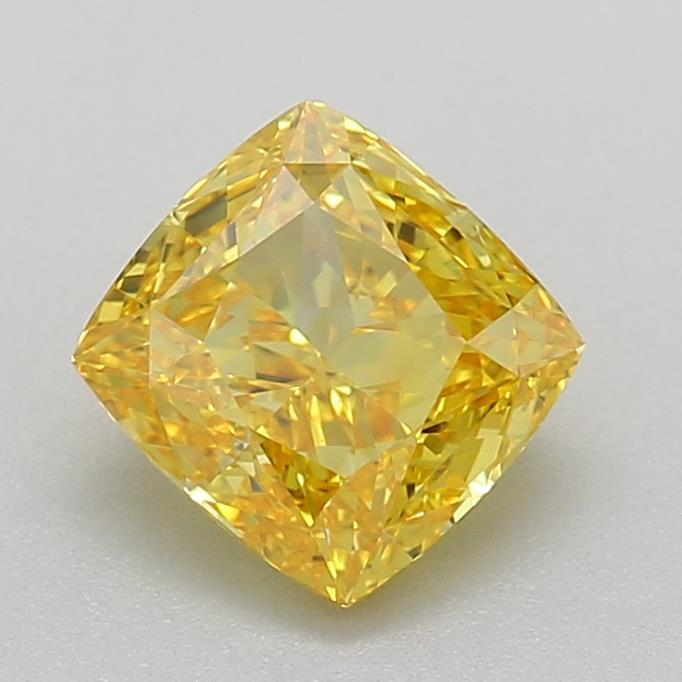 1.05 Ct. Fancy Vivid Yellow Cushion Lab Grown Diamond